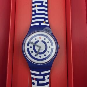 New Swiss Swatch Limited New GEnt SwatchClub Watch Follow The Dots SUOZ279 41MM